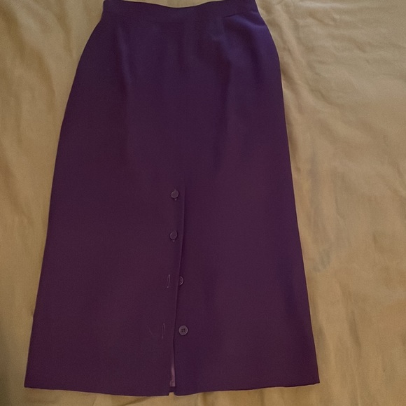 Vintage Purple Wool Pencil Skirt - Picture 5 of 8
